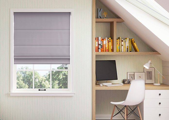 Menton, Pearl Violet - Motorised Roman Blind - Image 3
